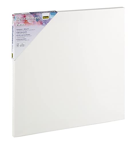 Idena 60032 - Keilrahmen mit Leinwand aus 100% Baumwolle, Grammatur 380 g/m², für Öl- und Acrylfarben, ca. 40 x 40 cm groß, weiß Idena 60032 - Keilrahmen mit Leinwand aus 100% Baumwolle, Grammatur 380 g/m², für Öl- und Acrylfarben, ca. 40 x 40 cm groß, weiß von Idena