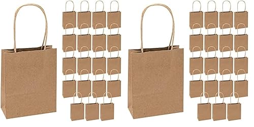 Idena 60058 - Papiertüten, 20 Stück, 12 x 5 x 15 cm, Geschenktüten, Kraftpapier Tüten, Basteltüten zum Verzieren und Verschenken (Packung mit 2) von Idena
