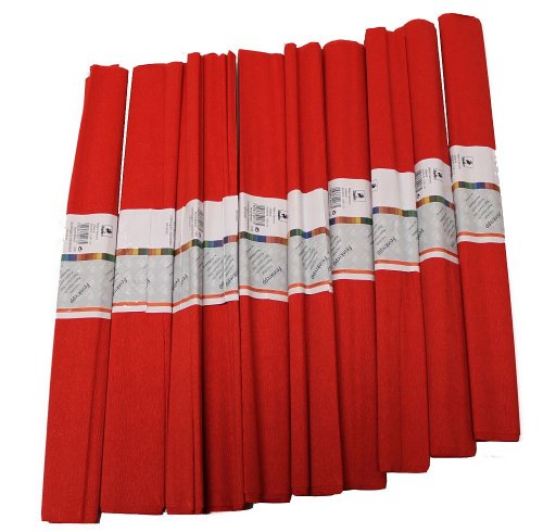 Idena 617138 - Krepppapier 10 Rollen 50 x 250 cm, vulkanrot von Idena