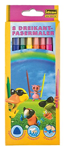 Idena 621466 - Fasermaler Dreikant, 8 Stück in Pappbox von Idena