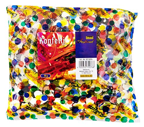 Idena 8270076 - Konfetti, 50 g, Mehrfarbig (200g, bunt) von Idena