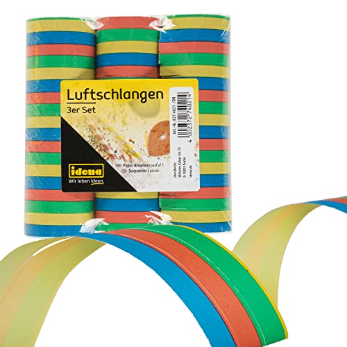 Idena 8274021 - Luftschlangen, 3 Rollen, Mehrfarbig, aus Papier, Dekoration, Geburtstag, Karneval, Mottoparty Idena 8274021 - Luftschlangen, 3 Rollen, Mehrfarbig, aus Papier, Dekoration, Geburtstag, Karneval, Mottoparty von Idena