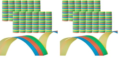 Idena 8274040 - Luftschlangen Set, 12 Rollen mit je 18 Abrisse, Dekoration, Kindergeburtstag, Karneval, Mottoparty (Packung mit 2) von Idena