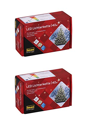 Idena 8325056 - LED Lichterkette mit 40 LED in warm weiß, mit 8 Stunden Timer Funktion, Innen und Außenbereich,ca. 11,9 m [Energieklasse A++] (2) von Idena
