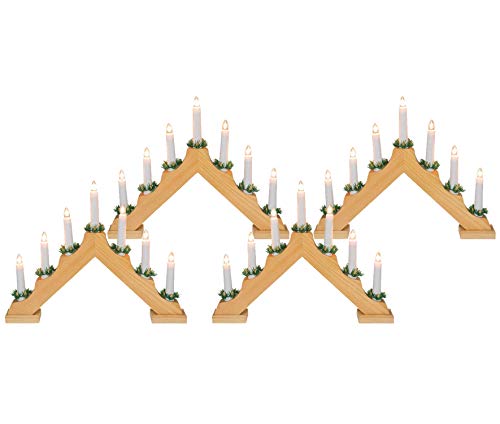 Idena 8582068 - Adventsleuchter aus naturfarbenem Holz mit 7 Kerzenlichtern (4) von Idena