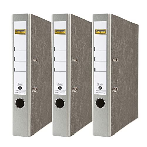 Idena 90086 - Ordner für DIN A4, 5 cm schmal, Wolkenmarmor, grau, 3 Stück Idena 90086 - Ordner für DIN A4, 5 cm schmal, Wolkenmarmor, grau, 3 Stück von Idena