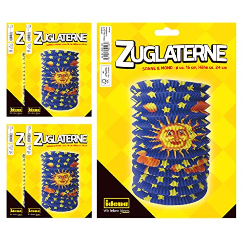 Idena 90124 - Laterne Sonne & Mond, 5 Stück, 16 x 24 cm, Lampion, Papierlaterne, Zuglaterne, Sankt Martin Idena 90124 - Laterne Sonne & Mond, 5 Stück, 16 x 24 cm, Lampion, Papierlaterne, Zuglaterne, Sankt Martin von Idena