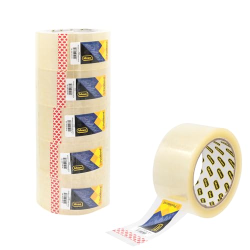 Idena 90130 - Klebeband transparent, 50 mm x 66 m, 6 Rollen geräuscharmes Paketband, ideal für Umzug und Versand von Idena