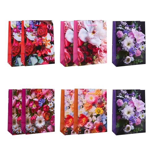 Idena 90224 - Geschenktüten Classic Blumen, 10 Stück, Geschenktaschen in der Größe 11,5 x 16 x 5,5 cm, glänzende Papiertüten mit bunten Blumen Idena 90224 - Geschenktüten Classic Blumen, 10 Stück, Geschenktaschen in der Größe 11,5 x 16 x 5,5 cm, glänzende Papiertüten mit bunten Blumen von Idena