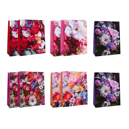 Idena 90225 - Geschenktüten Classic Blumen, 10 Stück, Geschenktaschen in der Größe 18 x 23 x 8 cm, glänzende Papiertüten mit bunten Blumen Idena 90225 - Geschenktüten Classic Blumen, 10 Stück, Geschenktaschen in der Größe 18 x 23 x 8 cm, glänzende Papiertüten mit bunten Blumen von Idena