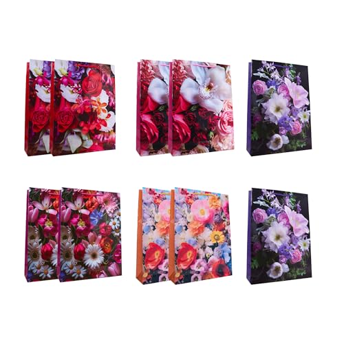 Idena 90226 - Geschenktüten Classic Blumen, 10 Stück, Geschenktaschen in der Größe 25 x 34 x 8,5 cm, glänzende Papiertüten mit bunten Blumen Idena 90226 - Geschenktüten Classic Blumen, 10 Stück, Geschenktaschen in der Größe 25 x 34 x 8,5 cm, glänzende Papiertüten mit bunten Blumen von Idena