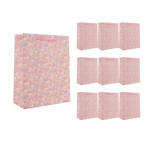 Idena 90228 - Geschenktüten Blumen, 10 Stück, Geschenktaschen in der Größe 18 x 23 x 8 cm, pinke Papiertüten mit bunten Blumen Idena 90228 - Geschenktüten Blumen, 10 Stück, Geschenktaschen in der Größe 18 x 23 x 8 cm, pinke Papiertüten mit bunten Blumen von Idena