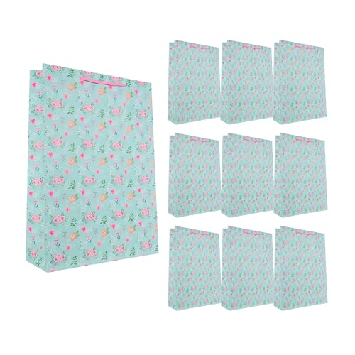 Idena 90235 - Geschenktüten Blumen, 10 Stück, Geschenktaschen in der Größe 25 x 34,5 x 8,5 cm, blaue Papiertüten mit Rosen Idena 90235 - Geschenktüten Blumen, 10 Stück, Geschenktaschen in der Größe 25 x 34,5 x 8,5 cm, blaue Papiertüten mit Rosen von Idena