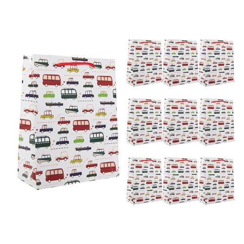 Idena 90245 - Geschenktüten Fahrzeuge, 10 Stück, Geschenktaschen in der Größe 18 x 23 x 8 cm, weiße Papiertüten mit bunten Autos Idena 90245 - Geschenktüten Fahrzeuge, 10 Stück, Geschenktaschen in der Größe 18 x 23 x 8 cm, weiße Papiertüten mit bunten Autos von Idena
