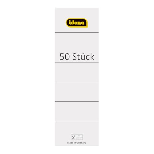 Idena 90274 - Ordner Rückenschilder kurz, 50 Stück selbstklebende Etiketten für 8 cm Rückenbreite, weiß Idena 90274 - Ordner Rückenschilder kurz, 50 Stück selbstklebende Etiketten für 8 cm Rückenbreite, weiß von Idena