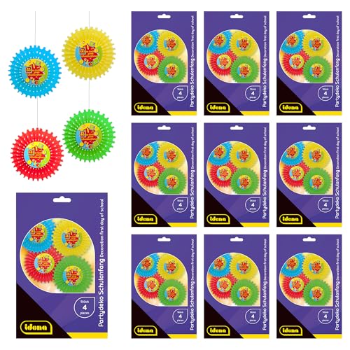 Idena 90287 - Dekoration für den Schulanfang, 10 x 4 Stück, Papiergirlanden in leuchtenden Farben, Deko zur Einschulung Idena 90287 - Dekoration für den Schulanfang, 10 x 4 Stück, Papiergirlanden in leuchtenden Farben, Deko zur Einschulung von Idena