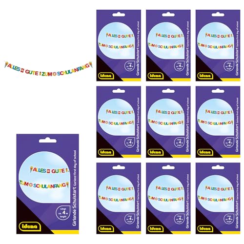 Idena 90288 - Girlanden für den Schulstart, 10 Stück je ca. 4 m lang, Bunte Papiergirlande mit Buchstaben und Zuckertüten, Deko zur Einschulung Idena 90288 - Girlanden für den Schulstart, 10 Stück je ca. 4 m lang, Bunte Papiergirlande mit Buchstaben und Zuckertüten, Deko zur Einschulung von Idena