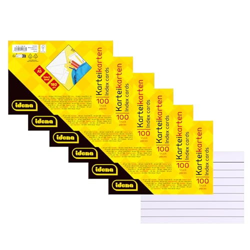 Idena 90362 - Karteikarten A5, 600 Stück liniert, Lernkarten aus 180 g/m² FSC-Mix Papier in Weiß, für Schule und Büro Idena 90362 - Karteikarten A5, 600 Stück liniert, Lernkarten aus 180 g/m² FSC-Mix Papier in Weiß, für Schule und Büro von Idena