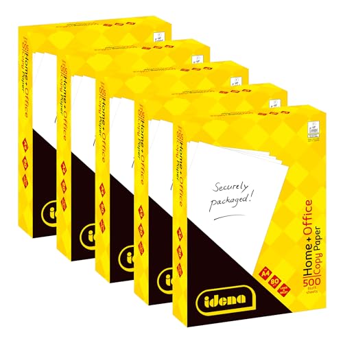 Idena 90950 - Kopierpapier A4, 5 Packungen je 500 Blatt 80g/m², weißes Druckerpapier für Laser- & Inkjetdrucker von Idena