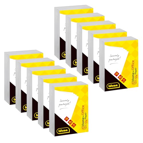 Idena 90951 - Kopierpapier DIN A5, 10 Packungen je 500 Blatt 80g/m², weißes Druckerpapier für Laser- & Inkjetdrucker Idena 90951 - Kopierpapier DIN A5, 10 Packungen je 500 Blatt 80g/m², weißes Druckerpapier für Laser- & Inkjetdrucker von Idena