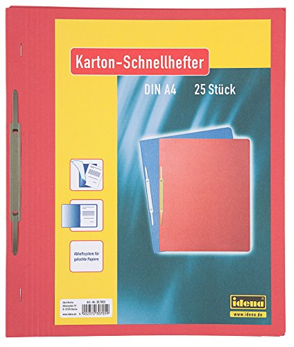 Idena Kartonschnellhefter A4, 25 Stück/Pg Rot von Idena
