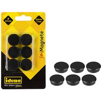 Idena Magnete schwarz, Kunststoff Ø 2,4 x 0,7 cm, 6 St. von Idena