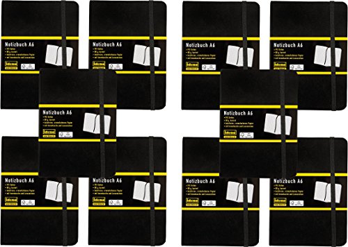 Idena - Notizbuch DIN A6, 192 Seiten, 80 g/m², schwarz (10, A6 kariert) von Idena