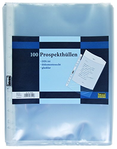 Idena Prospekthülle A4 100Er Pg Glasklar, 60Mµ (300er Pack) von Idena