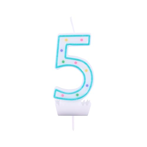 Idena Zahlenkerze "5" türkis Idena Zahlenkerze "5" türkis von Idena