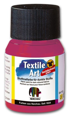 Nerchau 144316 - Textile Art Stoffmalfarbe für dunkle Stoffe, 59 ml, Himbeere von Idena