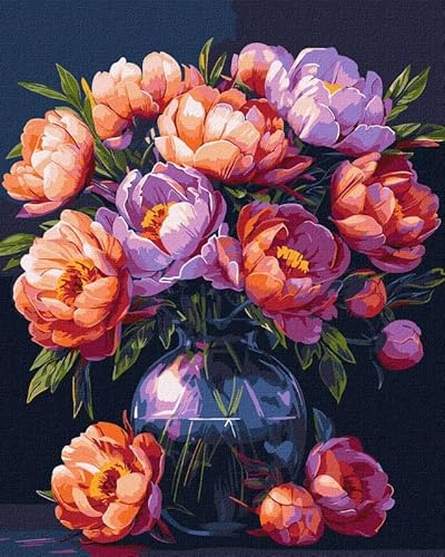 IDEYKA Der Luxus der Blumen - Malen nach Zahlen für Erwachsene, einfaches Acryl-Malen nach Zahlen für Erwachsene, malen nach zahlen erwachsene mit rahmen,DIY-Malen nach Zahlen als Geschenk, 40х50cm von IDEYKA