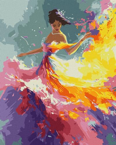 IDEYKA Elegante Prinzessin - Malen nach Zahlen für Erwachsene, einfaches Acryl-Malen nach Zahlen für Erwachsene, malen nach zahlen erwachsene mit rahmen,DIY-Malen nach Zahlen als Geschenk, 40х50cm von IDEYKA
