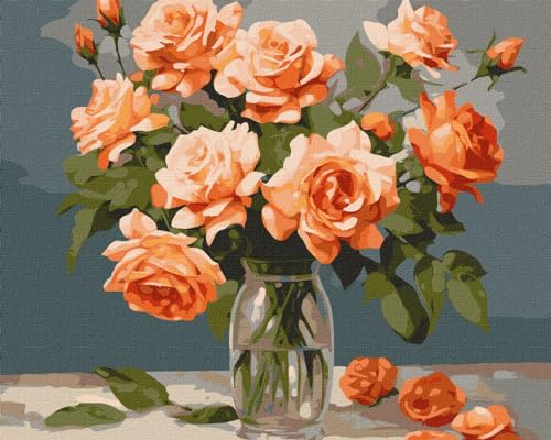 Ideyka Malen nach Zahlen Eleganter Blumenstrauß art_selena_ua 40x50 mit Holzrahmen von Ideyka