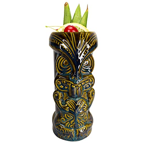 Idezek Tiki Becher Cocktailgläser Tiki Mugs Tiki Becher Hawaiian Tiki Cocktailbecher Keramik Cup Trinkgeschirr Vintage Aloha Hawaiian Tiki Bar Professionelle Hawaiian Barware 450 l von Idezek