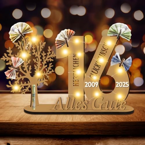 Idota 16 Geburtstag Mädchen & Junge Geldbaum Geschenk, Lebensbaum Deko mit Led, 16 Geburtstag Mädchen Geschenk, Holz-Schild Gästebuch Geldgeschenke, Personalisierte Geburtstag Geschenk Idota 16 Geburtstag Mädchen & Junge Geldbaum Geschenk, Lebensbaum Deko mit Led, 16 Geburtstag Mädchen Geschenk, Holz-Schild Gästebuch Geldgeschenke, Personalisierte Geburtstag Geschenk von Idota