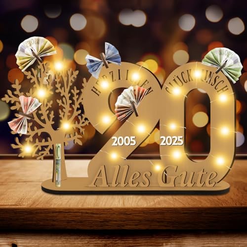 Idota 20 Geburtstag Geschenk Frauen & Männer Geldbaum Geschenk, Lebensbaum Deko mit Led, 20. Geburtstag Geschenk Deko Geschenk, Holz-Schild Gästebuch Geldgeschenke, Personalisierte Geburtstag Geschenk Idota 20 Geburtstag Geschenk Frauen & Männer Geldbaum Geschenk, Lebensbaum Deko mit Led, 20. Geburtstag Geschenk Deko Geschenk, Holz-Schild Gästebuch Geldgeschenke, Personalisierte Geburtstag Geschenk von Idota