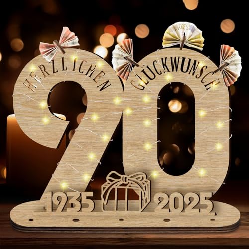 Idota 2025 90 Geburtstag Geschenk Holz-Schild mit LED Gästebuch, Geldgeschenke Geburtstag Holz, 90. Geburtstag Mann Holzschild, 90 Geburtstag Gästebuch Deko, Personalisierbares Geschenk Idota 2025 90 Geburtstag Geschenk Holz-Schild mit LED Gästebuch, Geldgeschenke Geburtstag Holz, 90. Geburtstag Mann Holzschild, 90 Geburtstag Gästebuch Deko, Personalisierbares Geschenk von Idota