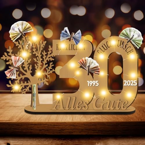 Idota Geschenke 30 Geburtstag Frauen & Männer Geldbaum Geschenk, Lebensbaum Deko mit Led, 30 Geburtstag Geschenk Deko Geschenk, Holz-Schild Gästebuch Geldgeschenke, Personalisierte Geburtstag Geschenk Idota Geschenke 30 Geburtstag Frauen & Männer Geldbaum Geschenk, Lebensbaum Deko mit Led, 30 Geburtstag Geschenk Deko Geschenk, Holz-Schild Gästebuch Geldgeschenke, Personalisierte Geburtstag Geschenk von Idota
