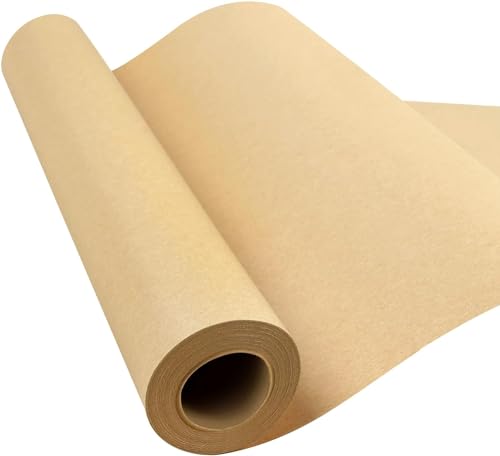 Kraftpapier, Geschenkpapier, Kraftpapierrolle hellbraun 30cm*30m Ideal für Kunsthandwerk, Geschenkverpackung Verpackung, Packpapier, Lebensmittelpapier von Idrese