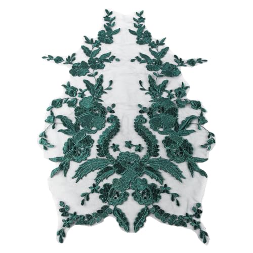 Ieron 3D-Stickerei-Spitzenapplikation, bestickte Spitze, Ausschnitt, Blumen, Tüllbesatz, floraler Stickaufnäher für DIY-Ausschnitt, Hochzeitskleid, schwärzlich-grün Ieron 3D-Stickerei-Spitzenapplikation, bestickte Spitze, Ausschnitt, Blumen, Tüllbesatz, floraler Stickaufnäher für DIY-Ausschnitt, Hochzeitskleid, schwärzlich-grün von Ieron
