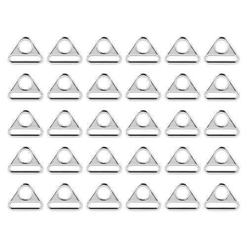 Ieron Dreieckige Schnalle aus Metall, dreieckiger Ring, Drehclip, Gepäckringschnalle, verstellbar, 30 mm, silberfarben, für Taschen und DIY-Projekte, 30 Stück Ieron Dreieckige Schnalle aus Metall, dreieckiger Ring, Drehclip, Gepäckringschnalle, verstellbar, 30 mm, silberfarben, für Taschen und DIY-Projekte, 30 Stück von Ieron