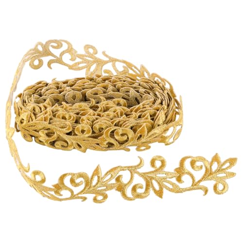 Ieron Goldfarbene Seidenstickerei, Lange Spitze, zum Aufbügeln, Stickstreifen, 4 Meter lang, 3,5 cm breit, zum Nähen von Kleidung, Kleidern, Heimdekoration, Hochzeiten, Partys, Weihnachten Ieron Goldfarbene Seidenstickerei, Lange Spitze, zum Aufbügeln, Stickstreifen, 4 Meter lang, 3,5 cm breit, zum Nähen von Kleidung, Kleidern, Heimdekoration, Hochzeiten, Partys, Weihnachten von Ieron