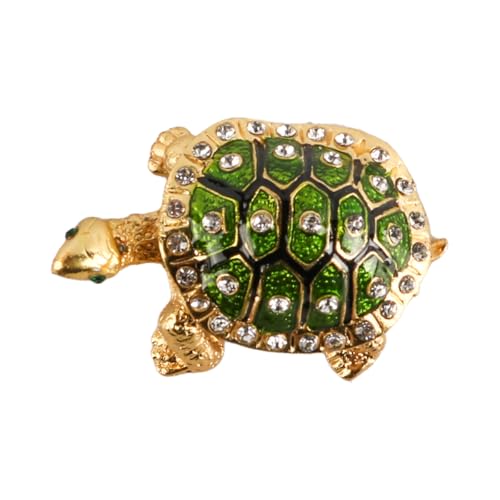 Ieron Schmuckkästchen mit Schildkröten-Motiv und Kristallen, Schmuckschatulle in Form Einer Schildkröte, Schmuck- und Ringhalter-Box mit dekorativen funkelnden Diamant-Ornamenten, Andenkenbox (grün) Ieron Schmuckkästchen mit Schildkröten-Motiv und Kristallen, Schmuckschatulle in Form Einer Schildkröte, Schmuck- und Ringhalter-Box mit dekorativen funkelnden Diamant-Ornamenten, Andenkenbox (grün) von Ieron