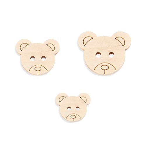 ieron 120 Stück Holz-Teddybär-Knöpfe für Baby-Cardigans, Stricken, Holzknöpfe, 2 Löcher, 3 Größen, kleine Holzbär-Muster, Knöpfe für DIY, Nähen, Basteln, Stricken, Kleidung ieron 120 Stück Holz-Teddybär-Knöpfe für Baby-Cardigans, Stricken, Holzknöpfe, 2 Löcher, 3 Größen, kleine Holzbär-Muster, Knöpfe für DIY, Nähen, Basteln, Stricken, Kleidung von Ieron