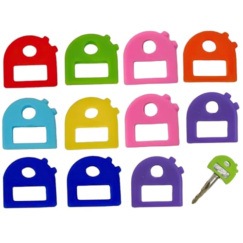 11PCS-Schlüsselabdeckungen, dehnbare Silikonschlüsselkennungen, 1x1 Farbkenner farbcodierte ID-Etiketten für Standard-Flat-House-Schlüssel von Iewroyt
