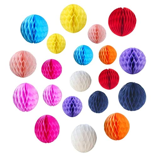20pcs Wabenblumenkugeln Party Party Wabenkugeln Dekoration Papier Blumengewebepapier Ball Pom Poms Ball für Geburtstag Hochzeitshäuser Dekor (6 Zoll, Mehrfarben) von Iewroyt
