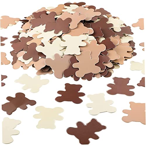 500 Stücke Bären Konfetti Babypartycreme braune Konfetti -Streusel Bären Tisch für Jungen Mädchen Tischdekorationen (1, 2 Zoll) von Iewroyt