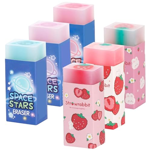 6pcs süße Radiergummis, Space Stars & Strawberry Style-Gummi-Jelly-Radiergummi, ungiftige umweltfreundliche Multi-Use-Kunstwerfer für Schulbüros 6pcs süße Radiergummis, Space Stars & Strawberry Style-Gummi-Jelly-Radiergummi, ungiftige umweltfreundliche Multi-Use-Kunstwerfer für Schulbüros von Iewroyt