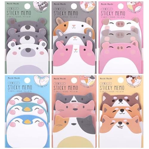 6pcs süße Sticky Notes Set 3x4 Zoll Schöne Tier Mini Sticky Notes mit 45 Seiten selbst klebend und abnehmbar als Lesezeichen oder Index-Tags 6pcs süße Sticky Notes Set 3x4 Zoll Schöne Tier Mini Sticky Notes mit 45 Seiten selbst klebend und abnehmbar als Lesezeichen oder Index-Tags von Iewroyt