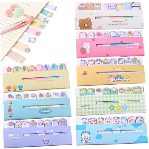 8pcs Mini Sticky Notes, 120 Blätter 8 Styles Kawaii Sticky Notes Index Tabs, beschreibbare Notizflags, wiederverwendbare lustige Lesezeichen für Büroschulenzubehör 8pcs Mini Sticky Notes, 120 Blätter 8 Styles Kawaii Sticky Notes Index Tabs, beschreibbare Notizflags, wiederverwendbare lustige Lesezeichen für Büroschulenzubehör von Iewroyt